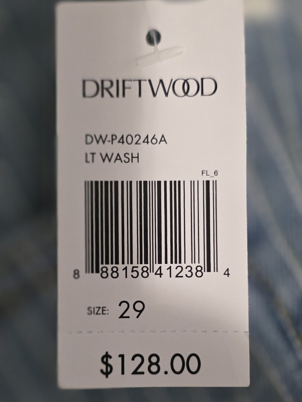 DRIFTWOOD Light Blue Pinstripe Skinny Jeans with White Floral Embroidery NWT - Picture 10 of 15